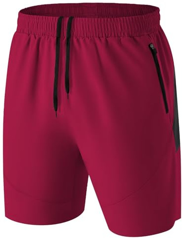 HMIYA Pantaloncini Running Uomo Leggero Sportivi Shorts Asciugatura Veloce Palestra Corsa Calzoncini con Tasca con Cerniera