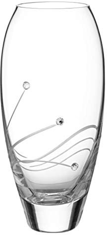 DIAMANTE Bud Vase 'Glasgow' - Small Hand Cut Crystal Vase with Swarovski Crystals - 18cm (7 inches tall)
