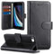 JOYSIDEA iPhone SE 2020, iPhone 8/7 Leder Wallet Case, Premium PU Leder Slim Flip Folio Case mit Kartenhalter, Kickstand & Stoßfest TPU Cover für iPhone 7/8/SE 2020 4,7 Zoll Retro Schwarz