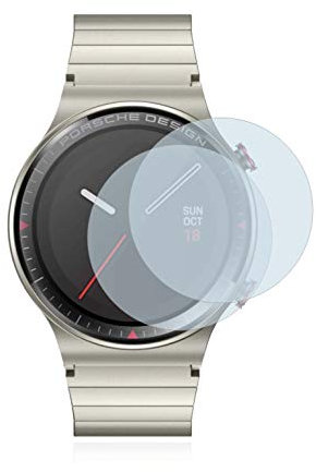 BROTECT 2 Stück Full-Cover Schutzfolie für Huawei Watch GT 2 Porsche Design Full-Screen Displayschutz-Folie [3D Curved, Kristall-Klar]