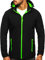BOLF Herren Softshelljacke Übergangsjacke Regenjacke Funktionsjacke Winddicht Wasserdicht Sportjacke Trekkingjacke Atmungsaktiv Kapuze Freizeit Outdoor J.Style HH017 Schwarz-Grün L [4D4]