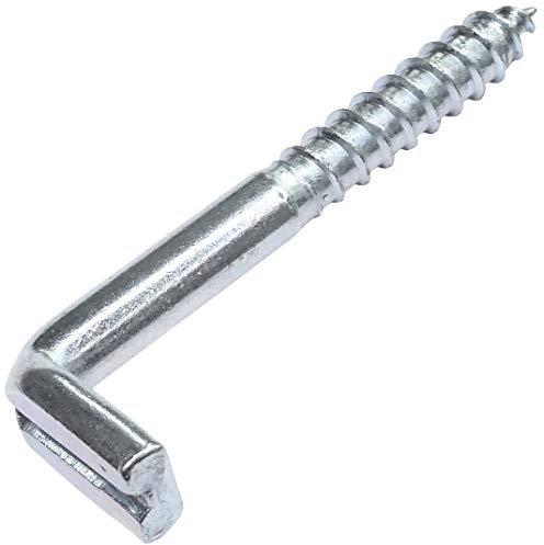 AERZETIX - Juego de 20 - Gancho en forma de L Ø5.2x50mm - tornillo para madera roscado - escarpia para atornillar - alcayatas con rosca - C47887