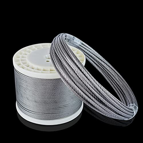 100m Recouvert À Toute Épreuve Acier Inoxydable 304 Corde de Câble, 7 * 7 Brins Câble pour Cordon de Jardinage Extérieur, Décoration de Garde-Corps (Size : 2.5mm Diameter)