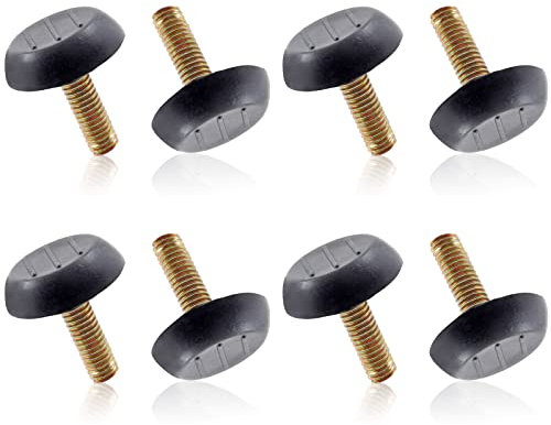 Zorveiio M6 Niveleurs de meubles - 8 pieds de nivellement à visser sur les pieds de meubles - Mini pieds réglables pour pieds de terrasse - Noir