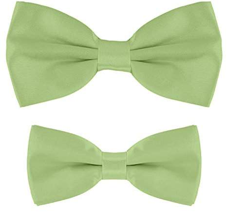 MASADA set papillon abbinati padre-figlio, già annodati e regolabili - Verde Lime