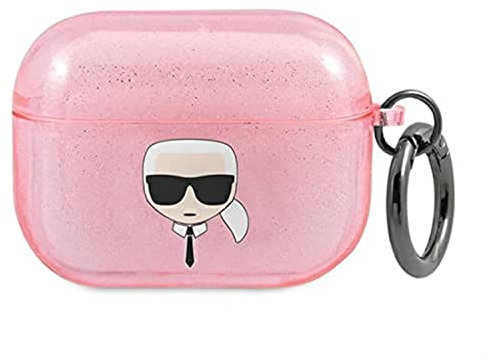 Karl Lagerfeld KLAPUKHGP Schutzhülle für AirPods Pro Pink Glitzer