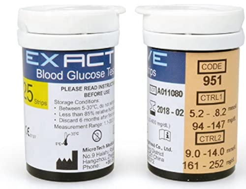 Exactive VITAL Teststreifen 50 Stück + 50 Lanzetten für Blutzuckermessgerät