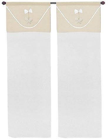 emmevi Tende Porta Finestra Coppia 2 Pz Interno Semitrasparente Mod.TENDA_PENDENTE 1 CONF 60X240 BEIGE