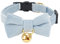 YUDOTE Ultra-weiches Halsband aus natürlichem Baumwollcord für Katzen mit empfindlicher Haut,leichtes Kätzchenhalsband mit Schnellverschluss und Abnehmbarer Schleife,Hellblau,1er Pack
