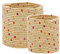 Rice - Raffia Bin with Red Details - Set of 2