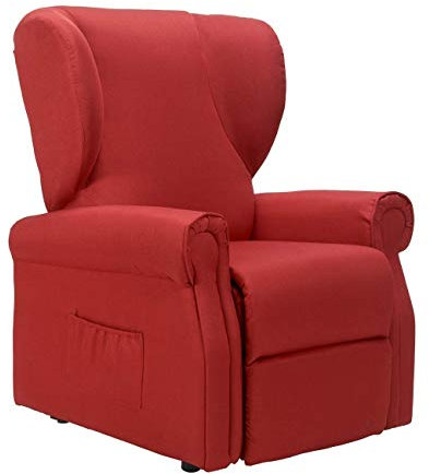 POLTRONE ITALIA Vanessa 2 Motoren Sessel mit aufstehhilfe Medizinisches Gerät 2 Räder Mikrofedersitz schmutzabweisend fernsehsessel elektrisch schlafsessel Rot