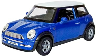 MINI Cooper 10cm Modellauto Metall Modell Auto Spielzeugauto Welly Fahrzeug Spielzeug Kinder Geschenk 4-Varianten 08 (Blau)