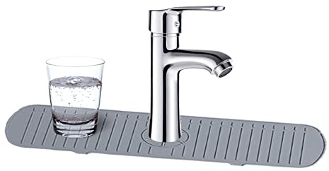 Povanjer Spritzschutz für Wasserhähne aus Silikon, Wasserhahn-Tropffänger-Ablage, Spritzschutzmatte für Waschbecken, Tropfschutz, Spritzschutz für die Arbeitsplatte, Abtropfmatte