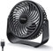 SMARTDEVIL Desk Fan, 3 Speeds Mini Desktop USB Desk Fan, 360° Adjustment Small Personal Table Fan for Home Office Car Outdoor Travel (Black)