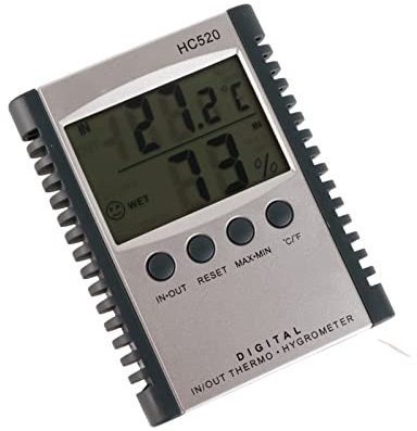 Temperature Humidity Meter, LCD Digital Display Screen Temperature Humidity Tester Meter Indoor Outdoor Hygrometer Thermometer