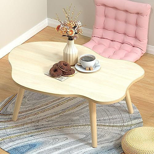 XYLUAKY Wolke Form End Tabelle, Massivholz Kleine Tabelle Niedlich Wolke Form Nachttisch Akzent Tisch Couchtisch Für Wohnzimmer Schlafzimmer Kleinen Raum Kinderzimmer,Maple,60 * 40
