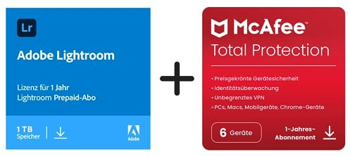 Adobe Photoshop Lightroom + McAfee Total Protection 2025 | 6 Geräte | 12 Monate | 2025 | Aktivierungscode per Email