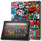 LMFULM® Case for Amazon Fire HD 10 2023 13th Gen (10.1 Inch) PU Leather Case Slim Lightweight Protective Shell With Auto Sleep/Wake Stand Flip Cover Holster Graffiti Pattern