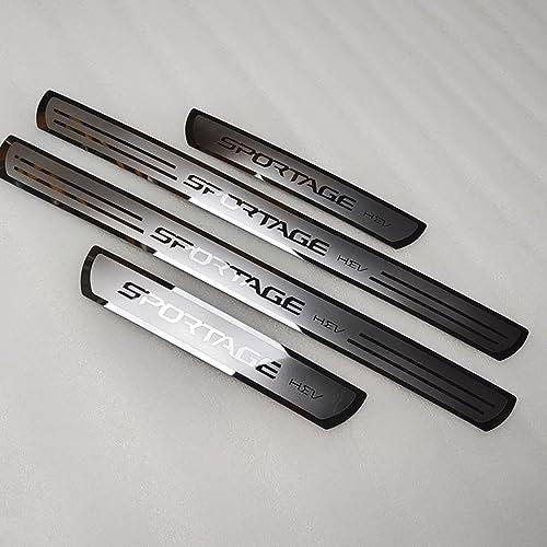 YUPACK 4 Pièces Acier Inoxydable Seuil de Porte de Voiture pour KI-A SPORTAGE hev 2020-2022, éTanches de Seuils de Porte Garniture Accessoires,Silver