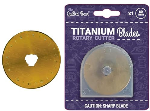 The Quilted Bear Lames rotatives en titane de 60 mm – Coupe précise et durable – Lames de rechange universelles de 60 mm – Une lame pour coupe-tissus rotatifs et couturiers