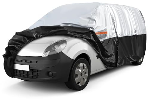 Autoabdeckung Passend für VW Caddy Ford Transit/Tourneo Renault Kangoo Opel Combo, Universal wasserdichte Vollgarage Autoplane mit Reißverschlusstür für Schnee, Regen, Allwetterschutz