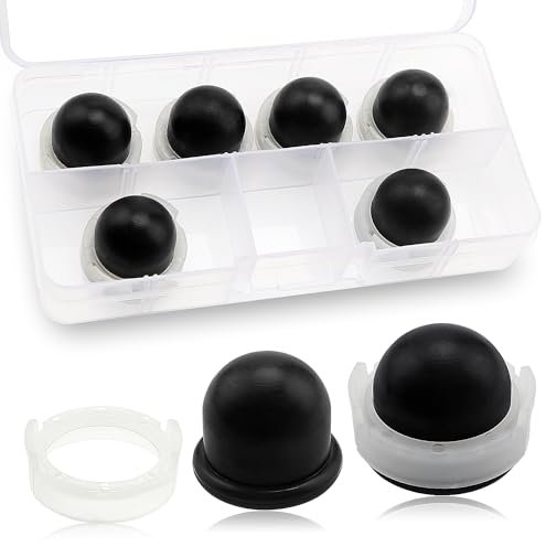 VooGenzek 6 Stücke Kraftstoffpumpe Vergaser Primerkolben mit Rings, Vergaser-Kraftstoffbirne, Vergaser Primer Kompatibel mit Briggs & Stratton 694394 494408 5084 (Schwarz)
