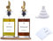 sunal Essig und Ölflaschen Set,Küche Öl und Essigspender mit Beschwertem Ausgießer,2er Pack Golden Kaffee Sirup Spender Aus mit Wasserfestem Etikett, Trichter und Bambustablett(350ml)