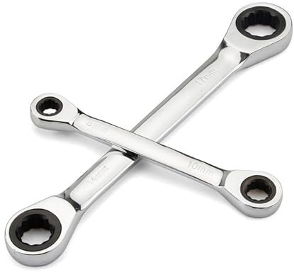 AshiLd Spanner Set,Spanner Chrome Vanadium Ring Double Head Ratchet Wrench Reversible 8-9-10-12-13-14-15-16-17-18-19mm Ratchet Combination Spanner Set (Color : 8-9) (Color : 45451)