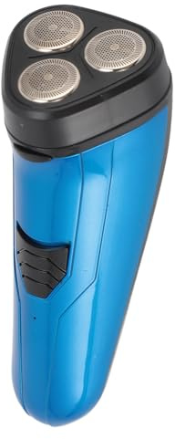 Herren-Bartschneider, 500 MAh, Batteriebetrieben, 150 X 56 Mm, Wiederaufladbarer Bartschneider, 3 Schwimmende Köpfe, Kabelloser Bartschneider für Männer (Blue)
