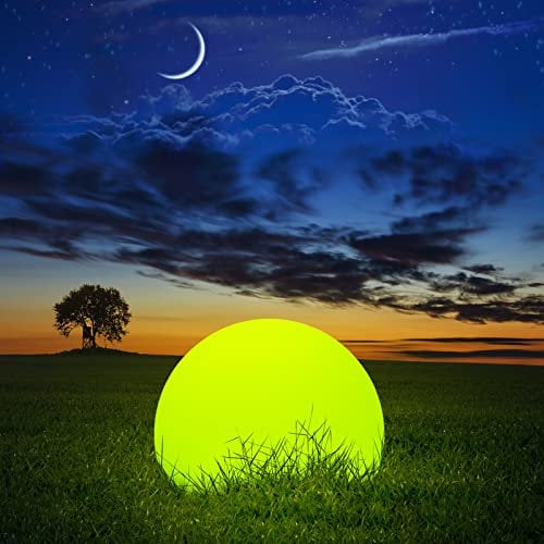 Drcowu Luci Solari da Giardino, Lampada Luci Solare da Esterno con Telecomando, Sfera Solare Luminosa LED Decorative per Esterni con 16 Colori e 4 Modalità di Illuminazione per Cortile, Balcone, Prati