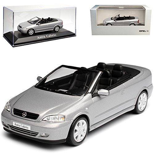 alles-meine.de GmbH Opel Astra G Cabrio Silber Grau 1998-2005 1/43 Minichamps Modell Auto mit individiuellem Wunschkennzeichen