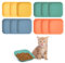 chenyu Lot de 12 gamelles Plates et carrées pour Chat 4 Couleurs Ensemble de gamelles pour Chat usages Multiples gamelle pour Chat Convient pour la Nourriture l'eau (14,5 x 14,5 x 2 cm)