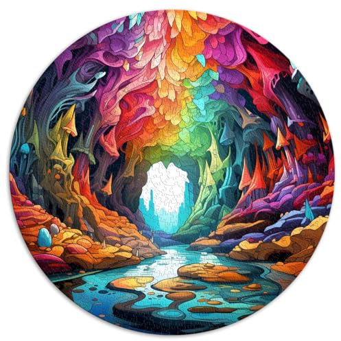 1000-teiliges Puzzle, Grotte de Lourdes, runde Puzzles, für Erwachsene und Kinder ab 12 Jahren. Papppuzzle, Lernspiele, Heimdekorationspuzzle. Größe: 67,5 x 67,5 cm