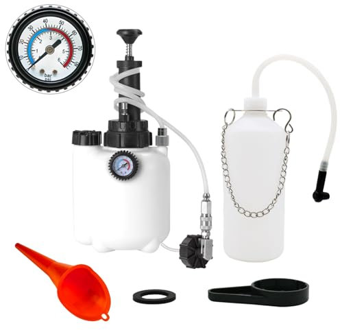 AXILYZE Bremsenentlüftungsgerät, 3L Bremsflüssigkeitswechselgerät mit 1L Bremsenentlüfterflasche und 45mm Adapter, Geeignet für die Meisten EuropäIschen Automodellen