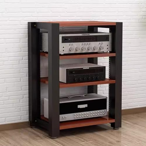 ILOOXI Gabinete De Equipo De Estante De Amplificador De Potencia, Mueble HiFi para Tocadiscos De 2 3 4 Niveles Equipo HiFi con Estante Regulable ﻿(Teak,4 Tier 60x50x80cm)