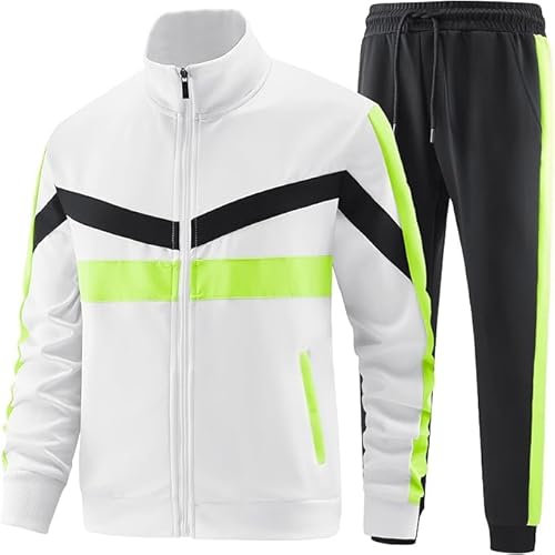 BASICDOT Trainingsanzug Herren Set mit langen Ärmeln, lässigem Full Zip Laufsportanzug für Männer, 2-teilige Outfits Jogginganzug Herren JW-248-XL