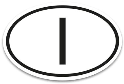 I Magnet Länderkennzeichen Italien Schwarz & Weiß - 17,5 x 11,5 cm - kfz785