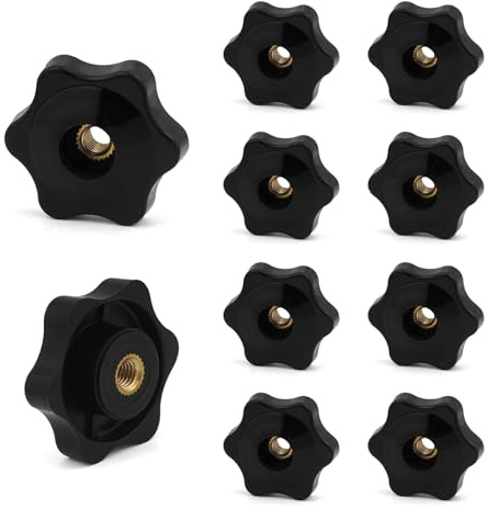 JJWNMLL 10PCS Clamping Nuts M5-outer Diameter 32 Knob Grip Star Nuts Black | Plastic Star Nuts For Machines And Systems, Furniture, Machine Tools, Fitness Equipment