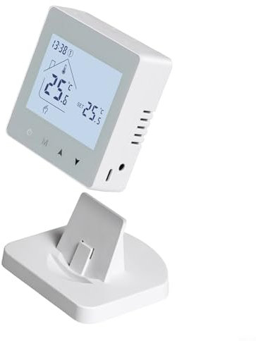 Thermostat WiFi intelligent, chauffage au sol, thermostat sans fil, 86 x 86 x 28 mm, blanc