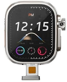 XINDADA 2024 New DW99 S9 Ultra 4G Android Smart Watch with Rotating Camera WiFi GPS SIM Card 2.2 Inch Amoled Play Store Smartwatch (2+32G,Silver Orange)