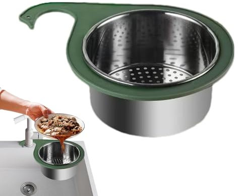 Cesta de drenaje de Swan, cesta de filtro para grifo, escurridor para fregadero de cocina de acero inoxidable, filtro de fregadero de cocina para lavar verduras