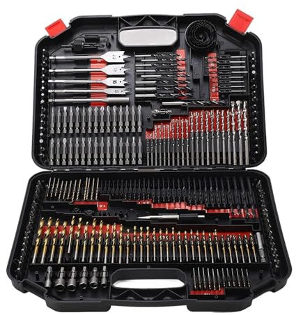 GYQIZSS Metric Drill & Driver Multi-Bit 246 Piece Set Drill Bit Set, Hole Opener, Fried Dough Twists Drill Bit, Cement Drill, Carpenter's Flat Drill Set