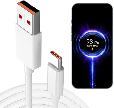EuAcesry Câble USB Type C 120 W 150CM pour Recharge Rapide de Xiaomi 13T Pro, 12T Pro, 12T, 11TPro,67 W Câble de Charge pour Xiaomi 12 Lite 12 X 11T, Redmi Note 11 11S Pro et Autres