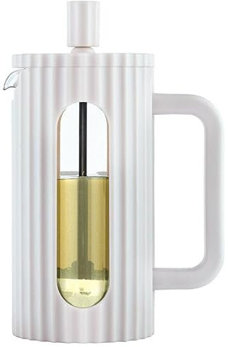Klausberg Teezubereiter Kaffeebereiter French Press 350ml / 3 Tassen, Kaffeepresse Edelstahl filter, Kaffeekanne, Glas Teekanne, Teebereiter, Spülmaschinenfest Teekocher, matt Cremig (KB-7743)