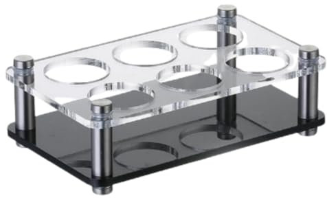 Beufee 6 Hole Shot Glass Tray Holder Tequila Holder Acrylic Cocktail Glasses Serving Tray Whiskey Tequila Glass Cup Rack for Club Family Party (#2)
