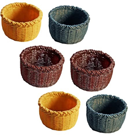 Vaguelly 6stücke Teiliges Miniaturkorb Kreative Aufbewahrungskörbe Für Puppenhäuser Dekoration Für Miniaturszenen Und -projekte Für Fotodeko