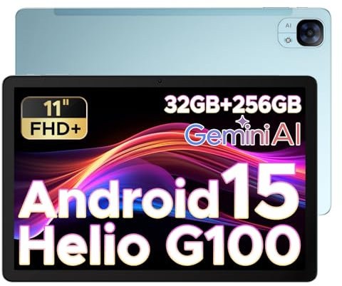 DOOGEE Tab E3 Tablet 11 Zoll, Helio G100 Octa Core 32GB RAM+256GB ROM 2TB, 90Hz FHD+ Gemini AI Tablets, Android 15 Tablet mit SIM Card Slot, Dual 4G SIM+5G WiFi, 8000mAh, 3,5mm Audio/GPS/Face ID/OTG