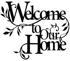 1 plaque murale en métal « Welcome To Our Home » - Décoration murale - Panneau de bienvenue - Décoration murale en fer