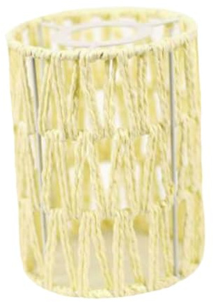 Fonowx Paper Rope Lamp Shadow Cylinder Paper Pitcher Lamp Shadow Boho Pendant Light Shade for Bedrooms, Beige White