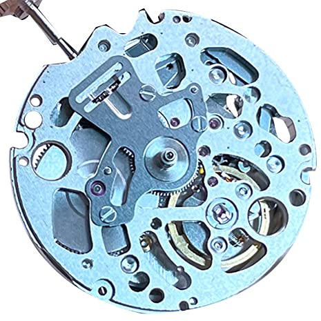 Ptdfjspt NH70/NH70A Skelettiertes Mechanisches Uhrwerk, Schwarzes Metall, 3-Automatik mit Automatischem Aufzug